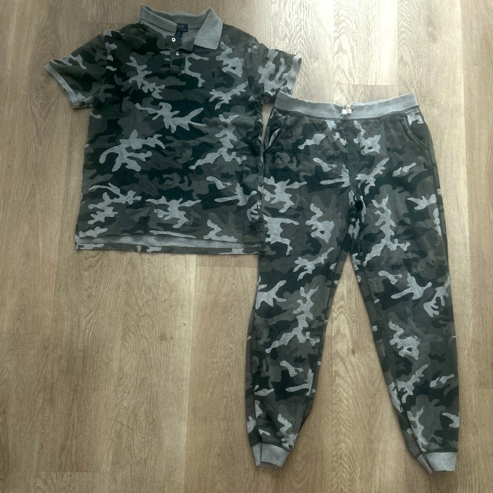 Polo by Ralph Lauren Boys Gray Camo performance Set Size XL Youth